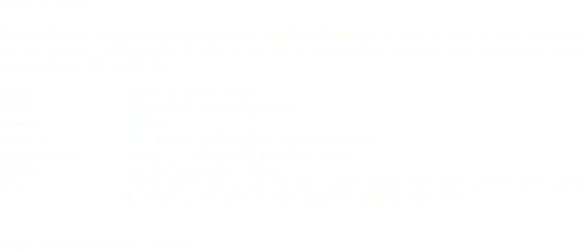 Dear friend You and your partner are cordially invited to join us for a fun-filled evening as we honour and celebrate the life of a remarkable woman, our very own fairy god-mother, Priscillah, When: 28 September 2013
Where: Bryanston Country Club
Time: 17h00
Theme: The Fairy God-mother (masquerade)
Dress code: Formal & Elegant/ Evening wear RSVP: by 15 September 2013
NB: There will be a raffle to raise funds for one of Priscillah’s charities, so please bring your Madiba Notes!! Regret no children allowed
